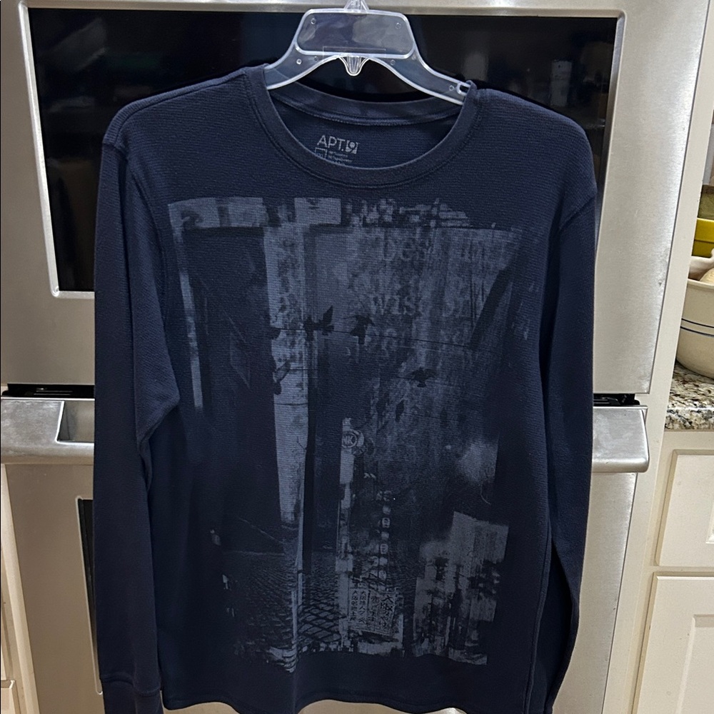 Apt. 9 Dark Graphic Long Sleeve Shirt
